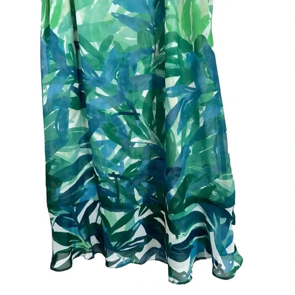 CAbi Women's Green Sleeveless Castaway Palm Leaf Dress Size Medium - Picture 3 of 8